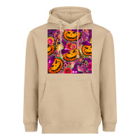 Halloween Witchy Pumpkin Seamless Pattern Heavyweight Hoodie | Teevron