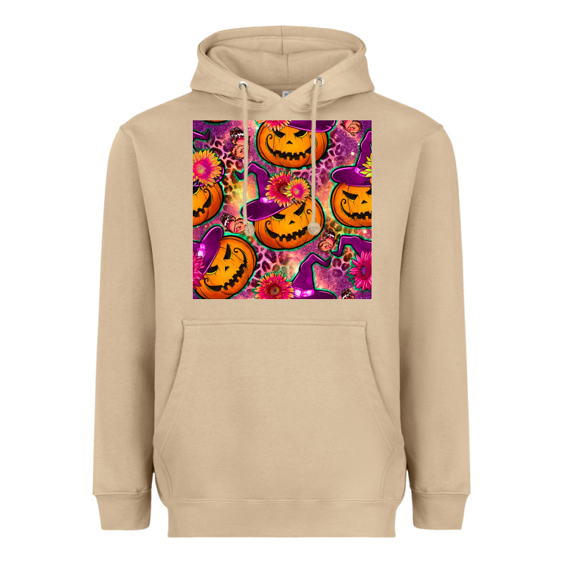Halloween Witchy Pumpkin Seamless Pattern Heavyweight Hoodie by BundleAndBundleShop | Teevron