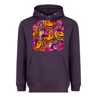 Plum halloween witchy pumpkin seamless pattern Heavyweight Hoodie - BundleAndBundleShop
