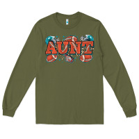 Army Green aunt American football Long Sleeve Tee - Zillion Design Studio