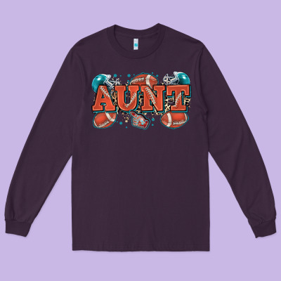 Aunt American Football Long Sleeve Tee Designed By Zillion Design Studio