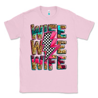 Bubblegum Pink race wife wife wife lightningbolt Classic Tee - Zillion Design Studio