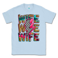 Dusty Blue race wife wife wife lightningbolt Classic Tee - Zillion Design Studio