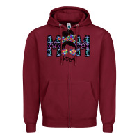 Burgundy mom autism Zipper Hoodie - SublimationCraftShop