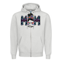 Dove Grey mom autism Zipper Hoodie - SublimationCraftShop