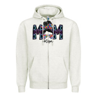 Oatmeal Heather mom autism Zipper Hoodie - SublimationCraftShop