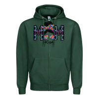 Sports Green mom autism Zipper Hoodie - SublimationCraftShop