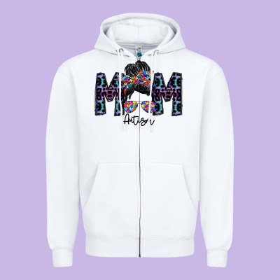 Mom Autism Zipper Hoodie Designed By Sublimationcraftshop
