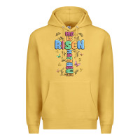 Antique Gold he is risen cross Premium Hoodie - MaliasSmallBusiness