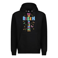 Black he is risen cross Premium Hoodie - MaliasSmallBusiness