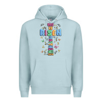 Blue Mist he is risen cross Premium Hoodie - MaliasSmallBusiness