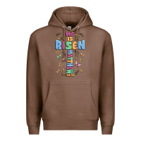 Chestnut he is risen cross Premium Hoodie - MaliasSmallBusiness