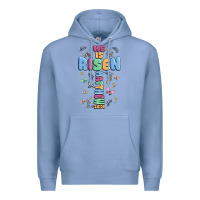 Colony Blue he is risen cross Premium Hoodie - MaliasSmallBusiness