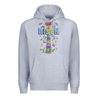 Heather Grey he is risen cross Premium Hoodie - MaliasSmallBusiness