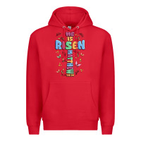 Red he is risen cross Premium Hoodie - MaliasSmallBusiness