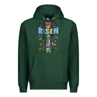 Sports Green he is risen cross Premium Hoodie - MaliasSmallBusiness