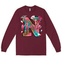 Burgundy western nurse Long Sleeve Tee - texasbilliewilder