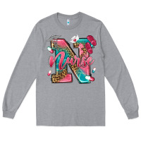 Heather Grey western nurse Long Sleeve Tee - texasbilliewilder