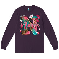 Plum western nurse Long Sleeve Tee - texasbilliewilder