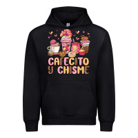 Black cafecito y chisme Urban Hoodie - MaliasSmallBusiness