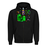 Black boo drink Zipper Hoodie - CowhideDigitalArt