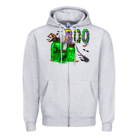 Heather Grey boo drink Zipper Hoodie - CowhideDigitalArt