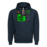 Navy boo drink Zipper Hoodie - CowhideDigitalArt