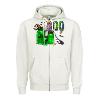 Oatmeal Heather boo drink Zipper Hoodie - CowhideDigitalArt