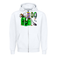 White boo drink Zipper Hoodie - CowhideDigitalArt
