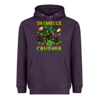 Plum shamrocks crusher monster truck with shamrocks Heavyweight Hoodie - AdoDesignShop