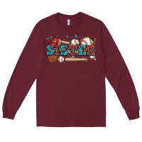 Burgundy sister baseball Long Sleeve Tee - Zillion Design Studio