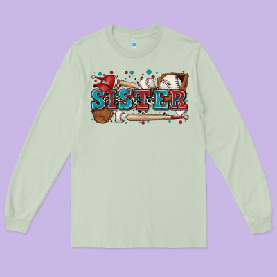 Sister Baseball Long Sleeve Tee Designed By Zillion Design Studio
