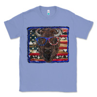 Colony Blue bison with american flag and glasses Classic Tee - RanaPortraitStore