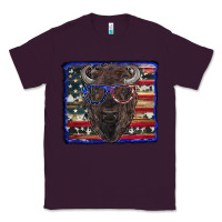 Plum bison with american flag and glasses Classic Tee - RanaPortraitStore
