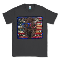 Smoke bison with american flag and glasses Classic Tee - RanaPortraitStore