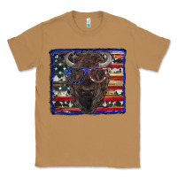 Toasted Coconut bison with american flag and glasses Classic Tee - RanaPortraitStore
