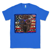 True Royal bison with american flag and glasses Classic Tee - RanaPortraitStore