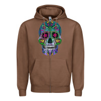Chestnut sugar skull Zipper Hoodie - FaDigitalArtStudio