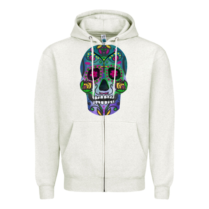 Sugar Skull Zipper Hoodie by FaDigitalArtStudio | Teevron