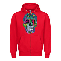 Red sugar skull Zipper Hoodie - FaDigitalArtStudio