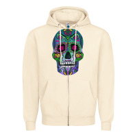 Sandshell sugar skull Zipper Hoodie - FaDigitalArtStudio