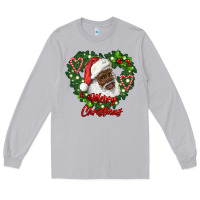 Moon Dust merry christmas african american santa with wreath Long Sleeve Tee - RanaPortraitStore