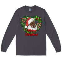 Smoke merry christmas african american santa with wreath Long Sleeve Tee - RanaPortraitStore