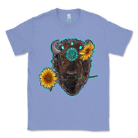 Colony Blue bison head with sunflowers and gemstone Classic Tee - RanaPortraitStore