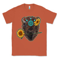 Copper bison head with sunflowers and gemstone Classic Tee - RanaPortraitStore