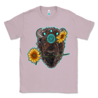 Lilac bison head with sunflowers and gemstone Classic Tee - RanaPortraitStore