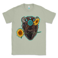 Matcha bison head with sunflowers and gemstone Classic Tee - RanaPortraitStore