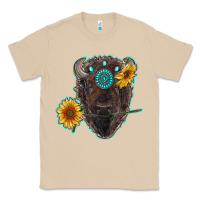 Mushroom bison head with sunflowers and gemstone Classic Tee - RanaPortraitStore