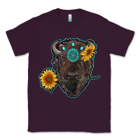 Plum bison head with sunflowers and gemstone Classic Tee - RanaPortraitStore