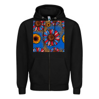 Black usa sunflowers seamless pattern Zipper Hoodie - HRA Design Shop